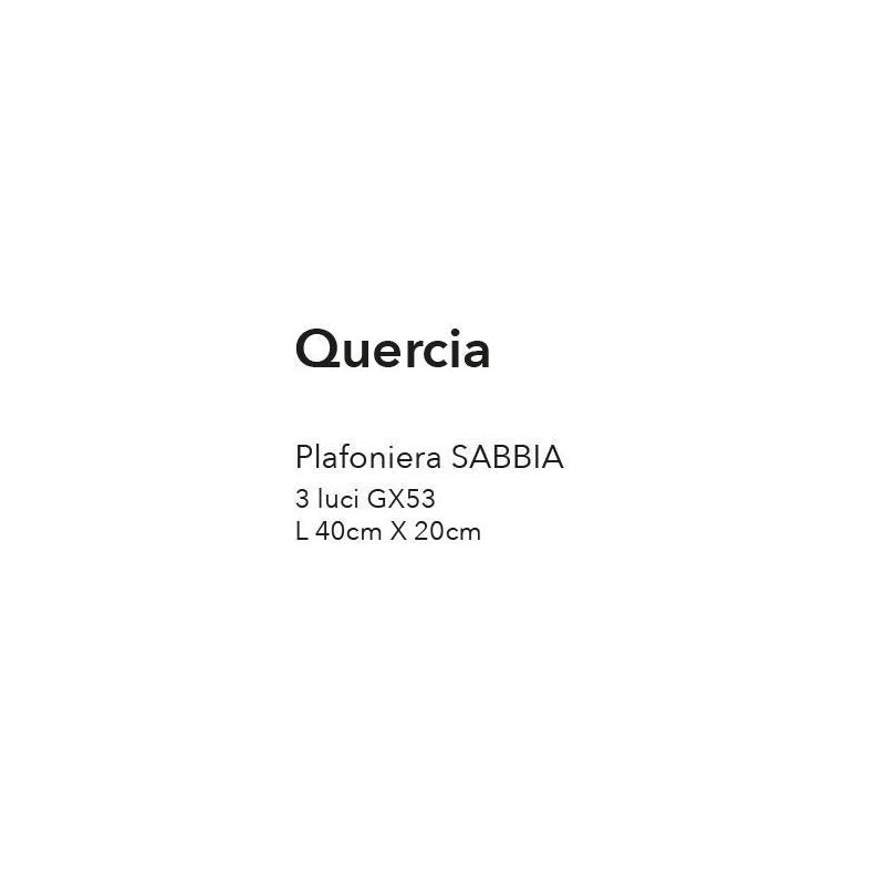 QUERCIA PLAFONIERA RETTANGOLARE 3 LUCI MODERNA CM 40X20 SABBIA NERA O BIANCA ATTACCO GX53 CRISTALENSI LUX - Cristalensi Shop Onl