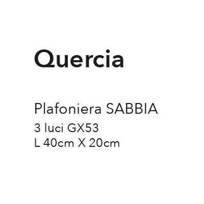 QUERCIA PLAFONIERA RETTANGOLARE 3 LUCI MODERNA CM 40X20 SABBIA NERA O BIANCA ATTACCO GX53 CRISTALENSI LUX - Cristalensi Shop Onl
