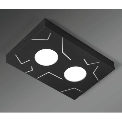 QUERCIA PLAFONIERA 2 LUCI MODERNA CM 30X20 SABBIA NERA O BIANCA ATTACCO GX53 CRISTALENSI LUX - Cristalensi Shop Online