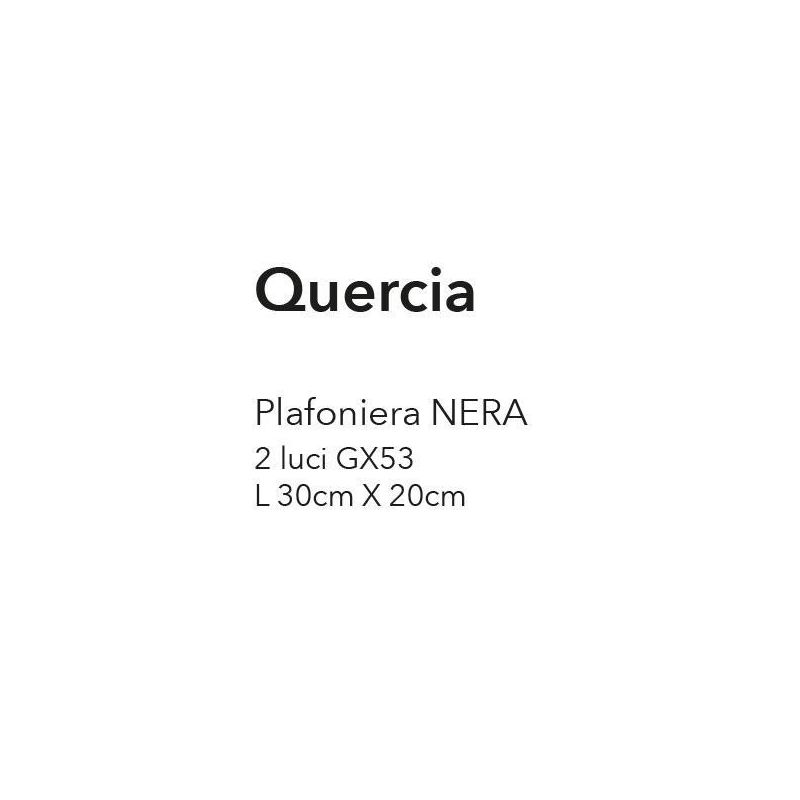 QUERCIA PLAFONIERA 2 LUCI MODERNA CM 30X20 SABBIA NERA O BIANCA ATTACCO GX53 CRISTALENSI LUX - Cristalensi Shop Online