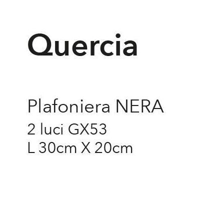 QUERCIA PLAFONIERA 2 LUCI MODERNA CM 30X20 SABBIA NERA O BIANCA ATTACCO GX53 CRISTALENSI LUX - Cristalensi Shop Online