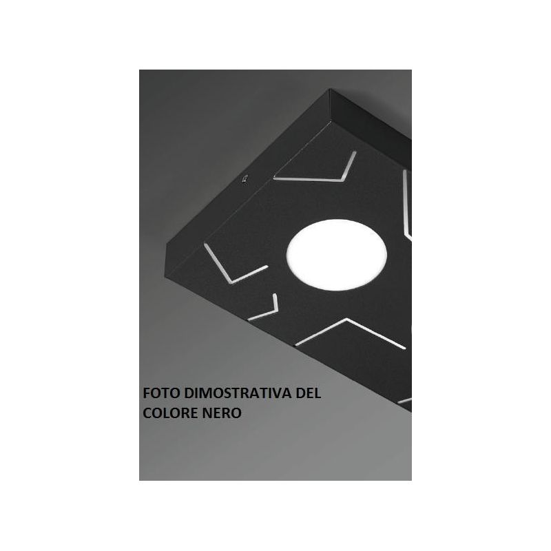 QUERCIA PLAFONIERA PICCOLA QUADRATA CM 20X20 SABBIA NERA O BIANCA ATTACCO GX53 MODERNA CRISTALENSI LUX - Cristalensi Shop Online