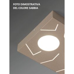 QUERCIA PLAFONIERA PICCOLA QUADRATA CM 20X20 SABBIA NERA O BIANCA ATTACCO GX53 MODERNA CRISTALENSI LUX - Cristalensi Shop Online 2