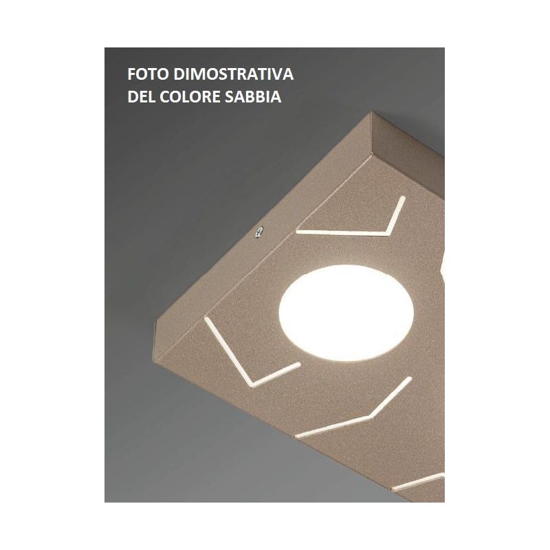 QUERCIA PLAFONIERA PICCOLA QUADRATA CM 20X20 SABBIA NERA O BIANCA ATTACCO GX53 MODERNA CRISTALENSI LUX - Cristalensi Shop Online