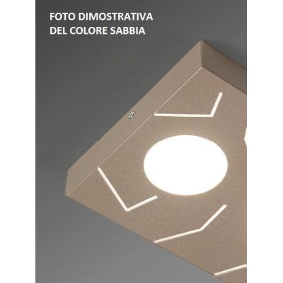 QUERCIA PLAFONIERA PICCOLA QUADRATA CM 20X20 SABBIA NERA O BIANCA ATTACCO GX53 MODERNA CRISTALENSI LUX - Cristalensi Shop Online