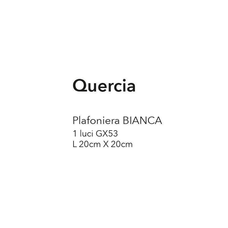 QUERCIA PLAFONIERA PICCOLA QUADRATA CM 20X20 SABBIA NERA O BIANCA ATTACCO GX53 MODERNA CRISTALENSI LUX - Cristalensi Shop Online