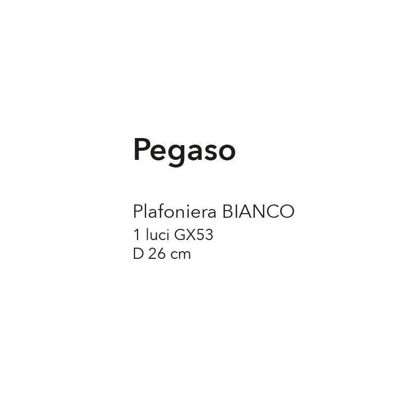 PEGASO PLAFONIERA ROTONDA DIAMETRO CM 26 BIANCA CON ATTACCO GX53 MODERNA ED ECONOMICA CRISTALENSI LUX - Cristalensi Shop Online