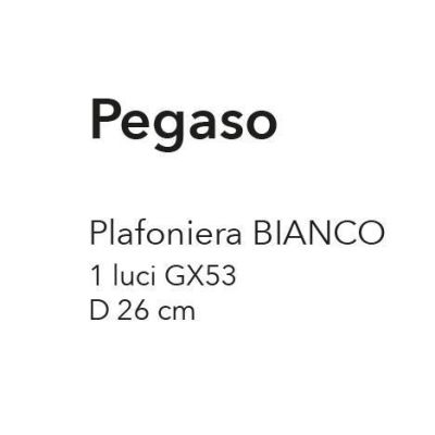 PEGASO PLAFONIERA ROTONDA DIAMETRO CM 26 BIANCA CON ATTACCO GX53 MODERNA ED ECONOMICA CRISTALENSI LUX - Cristalensi Shop Online
