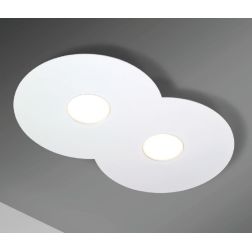 PEGASO PLAFONIERA MODERNA 2 LUCI CM 42X26 BIANCA CON ATTACCO GX53 MODERNA ED ECONOMICA CRISTALENSI LUX - Cristalensi Shop Online