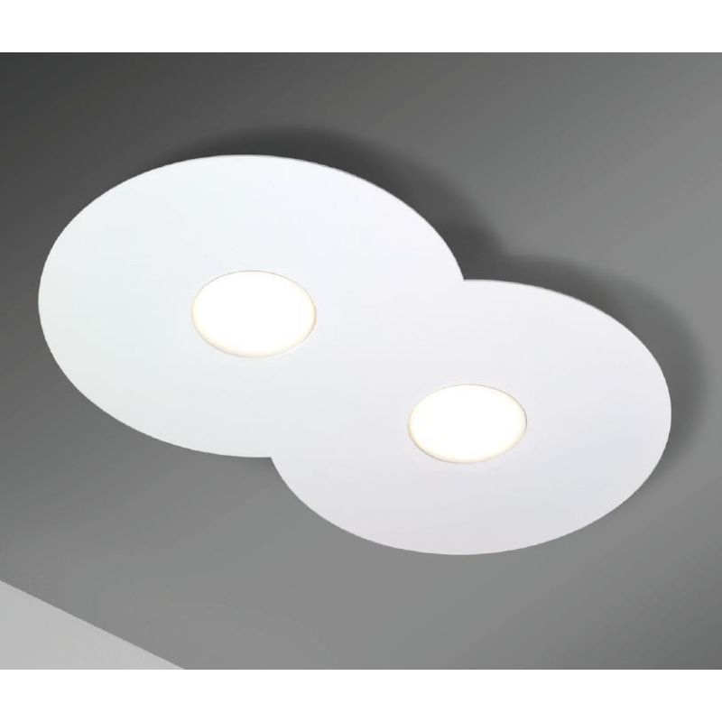 PEGASO PLAFONIERA MODERNA 2 LUCI CM 42X26 BIANCA CON ATTACCO GX53 MODERNA ED ECONOMICA CRISTALENSI LUX - Cristalensi Shop Online