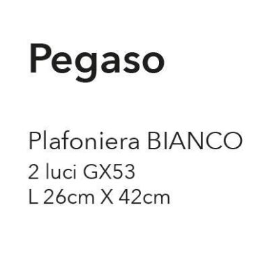 PEGASO PLAFONIERA MODERNA 2 LUCI CM 42X26 BIANCA CON ATTACCO GX53 MODERNA ED ECONOMICA CRISTALENSI LUX - Cristalensi Shop Online