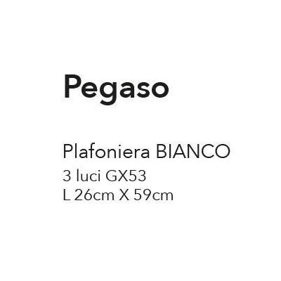 PEGASO PLAFONIERA MODERNA 3 LUCI CM 59X26 BIANCA CON ATTACCO GX53 MODERNA ED ECONOMICA CRISTALENSI LUX - Cristalensi Shop Online