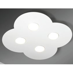 PEGASO PLAFONIERA NUVOLA MODERNA 4 LUCI 43X43 BIANCA ATTACCO GX53 MODERNA ED ECONOMICA CRISTALENSI LUX - Cristalensi Shop Online