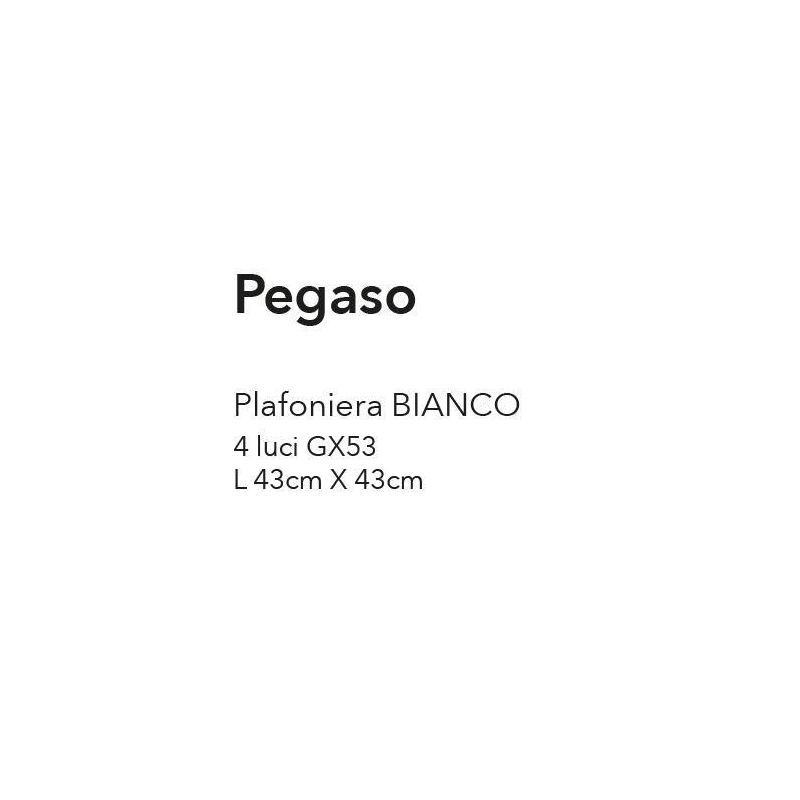 PEGASO PLAFONIERA NUVOLA MODERNA 4 LUCI 43X43 BIANCA ATTACCO GX53 MODERNA ED ECONOMICA CRISTALENSI LUX - Cristalensi Shop Online