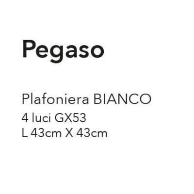 PEGASO PLAFONIERA NUVOLA MODERNA 4 LUCI 43X43 BIANCA ATTACCO GX53 MODERNA ED ECONOMICA CRISTALENSI LUX - Cristalensi Shop Online