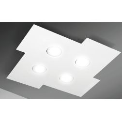 NETTUNO PLAFONIERA MODERNA 4 LUCI 50X50 NERA BIANCA O CORTEN ATTACCO GX53 ECONOMICA CRISTALENSI LUX - Cristalensi Shop Online 2