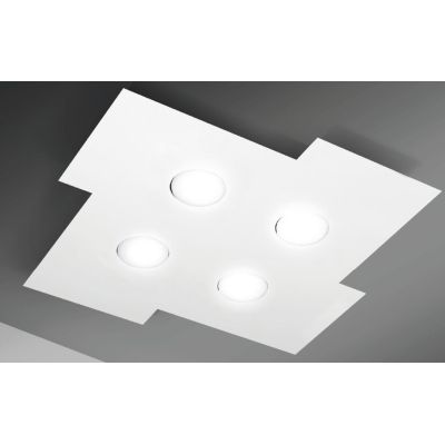 NETTUNO PLAFONIERA MODERNA 4 LUCI 50X50 NERA BIANCA O CORTEN ATTACCO GX53 ECONOMICA CRISTALENSI LUX - Cristalensi Shop Online