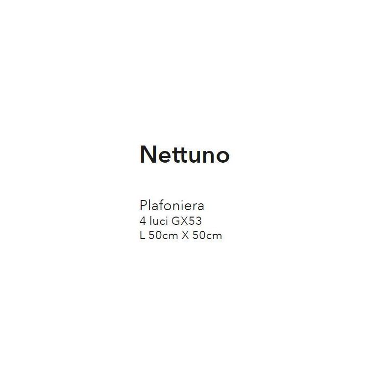 NETTUNO PLAFONIERA MODERNA 4 LUCI 50X50 NERA BIANCA O CORTEN ATTACCO GX53 ECONOMICA CRISTALENSI LUX - Cristalensi Shop Online