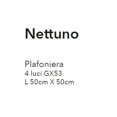 NETTUNO PLAFONIERA MODERNA 4 LUCI 50X50 NERA BIANCA O CORTEN ATTACCO GX53 ECONOMICA CRISTALENSI LUX - Cristalensi Shop Online
