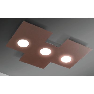 NETTUNO PLAFONIERA SQUADRATA 3 LUCI 50X37 NERA BIANCA O CORTEN ATTACCO GX53 ECONOMICA CRISTALENSI LUX - Cristalensi Shop Online