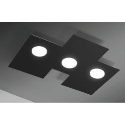 NETTUNO PLAFONIERA SQUADRATA 3 LUCI 50X37 NERA BIANCA O CORTEN ATTACCO GX53 ECONOMICA CRISTALENSI LUX - Cristalensi Shop Online 2