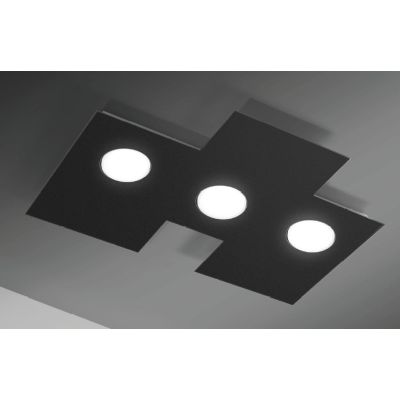 NETTUNO PLAFONIERA SQUADRATA 3 LUCI 50X37 NERA BIANCA O CORTEN ATTACCO GX53 ECONOMICA CRISTALENSI LUX - Cristalensi Shop Online