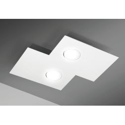 NETTUNO PLAFONIERA 2 LUCI MODERNA 37X34 NERA BIANCA O CORTEN ATTACCO GX53 ECONOMICA CRISTALENSI LUX - Cristalensi Shop Online