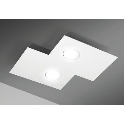 NETTUNO PLAFONIERA 2 LUCI MODERNA 37X34 NERA BIANCA O CORTEN ATTACCO GX53 ECONOMICA CRISTALENSI LUX - Cristalensi Shop Online