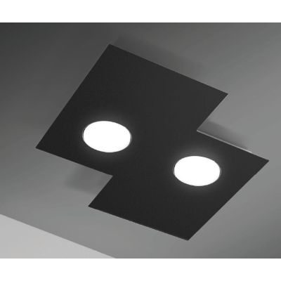 NETTUNO PLAFONIERA 2 LUCI MODERNA 37X34 NERA BIANCA O CORTEN ATTACCO GX53 ECONOMICA CRISTALENSI LUX - Cristalensi Shop Online