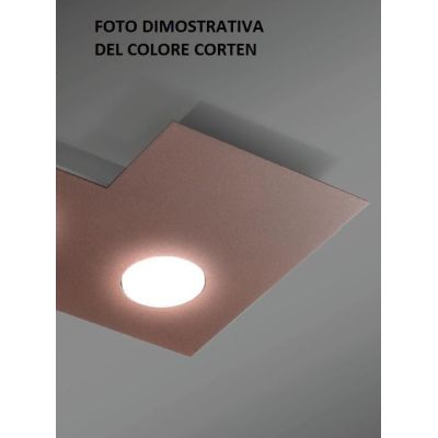 NETTUNO PLAFONIERA 2 LUCI MODERNA 37X34 NERA BIANCA O CORTEN ATTACCO GX53 ECONOMICA CRISTALENSI LUX - Cristalensi Shop Online