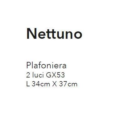 NETTUNO PLAFONIERA 2 LUCI MODERNA 37X34 NERA BIANCA O CORTEN ATTACCO GX53 ECONOMICA CRISTALENSI LUX - Cristalensi Shop Online