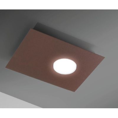 NETTUNO PICCOLA PLAFONIERA MODERNA 25X20 NERA BIANCA O CORTEN ATTACCO GX53 ECONOMICA CRISTALENSI LUX - Cristalensi Shop Online