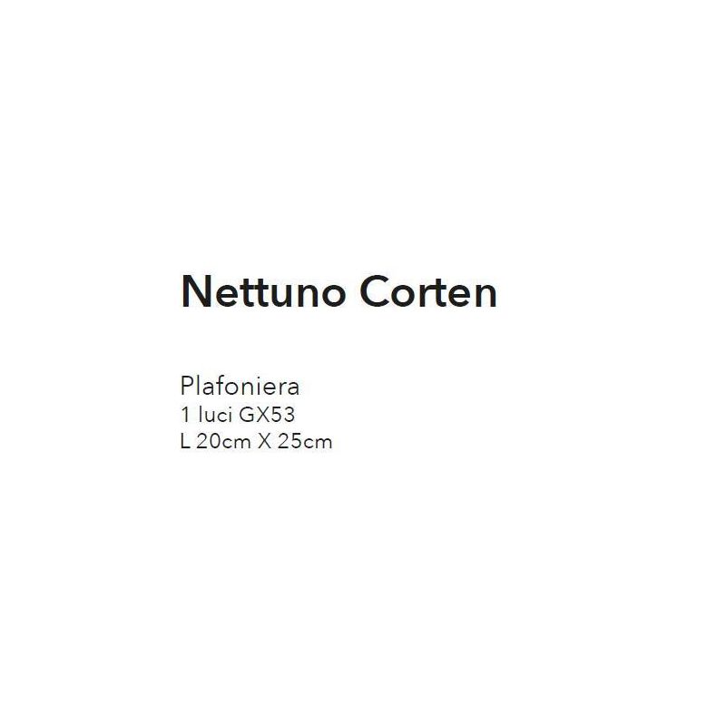 NETTUNO PICCOLA PLAFONIERA MODERNA 25X20 NERA BIANCA O CORTEN ATTACCO GX53 ECONOMICA CRISTALENSI LUX - Cristalensi Shop Online