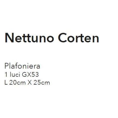 NETTUNO PICCOLA PLAFONIERA MODERNA 25X20 NERA BIANCA O CORTEN ATTACCO GX53 ECONOMICA CRISTALENSI LUX - Cristalensi Shop Online