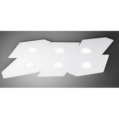 RAGGIO PLAFONIERA DESIGN MODERNO IN METALLO BIANCO O TORTORA 6 LUCI CON ATTACCO GX53 CRISTALENSI LUX - Cristalensi Shop Online