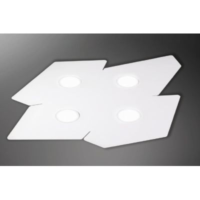 RAGGIO PLAFONIERA MODERNA 4 LUCI IN METALLO BIANCO O TORTORA CON ATTACCO GX53 CRISTALENSI LUX - Cristalensi Shop Online