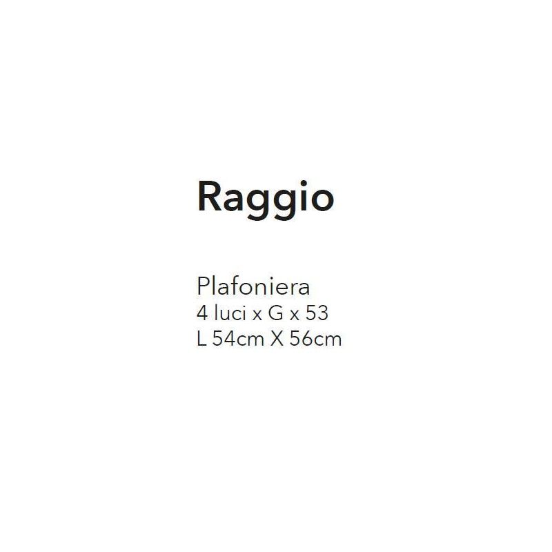 RAGGIO PLAFONIERA MODERNA 4 LUCI IN METALLO BIANCO O TORTORA CON ATTACCO GX53 CRISTALENSI LUX - Cristalensi Shop Online