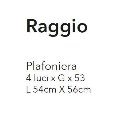 RAGGIO PLAFONIERA MODERNA 4 LUCI IN METALLO BIANCO O TORTORA CON ATTACCO GX53 CRISTALENSI LUX - Cristalensi Shop Online