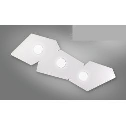 RAGGIO PLAFONIERA MODERNA ED ECONOMICA 3 LUCI METALLO BIANCO O TORTORA CON ATTACCO GX53 CRISTALENSI LUX - Cristalensi Shop Onlin