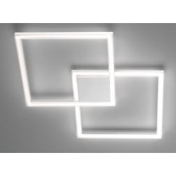 CROSS PLAFONIERA APPLIQUE MODERNA IN METALLO BIANCO LED 46W LUCE 3000K O 4000K CRISTALENSI LUX - Cristalensi Shop Online