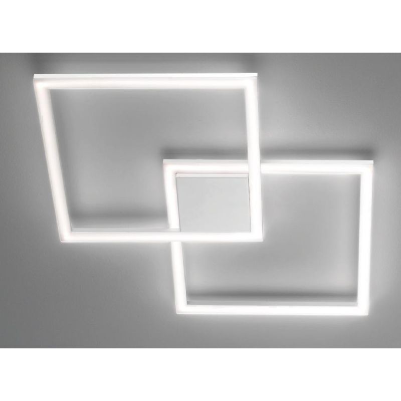 CROSS PLAFONIERA APPLIQUE MODERNA IN METALLO BIANCO LED 46W LUCE 3000K O 4000K CRISTALENSI LUX - Cristalensi Shop Online