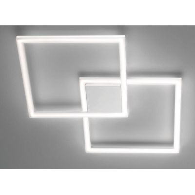 CROSS PLAFONIERA APPLIQUE MODERNA IN METALLO BIANCO LED 46W LUCE 3000K O 4000K CRISTALENSI LUX - Cristalensi Shop Online