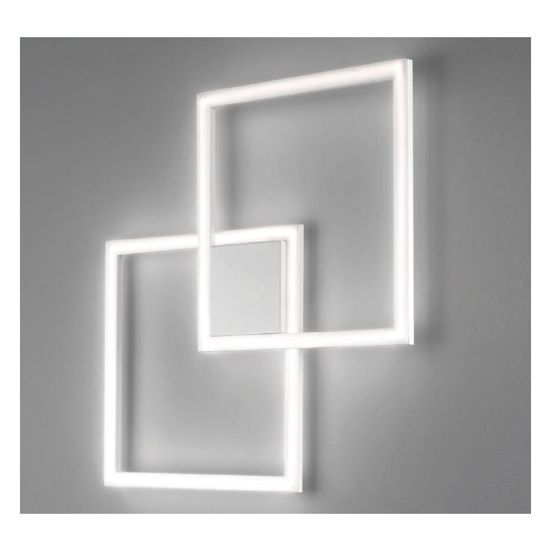 CROSS PLAFONIERA APPLIQUE MODERNA IN METALLO BIANCO LED 46W LUCE 3000K O 4000K CRISTALENSI LUX - Cristalensi Shop Online