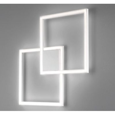 CROSS PLAFONIERA APPLIQUE MODERNA IN METALLO BIANCO LED 46W LUCE 3000K O 4000K CRISTALENSI LUX - Cristalensi Shop Online