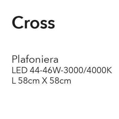CROSS PLAFONIERA APPLIQUE MODERNA IN METALLO BIANCO LED 46W LUCE 3000K O 4000K CRISTALENSI LUX - Cristalensi Shop Online