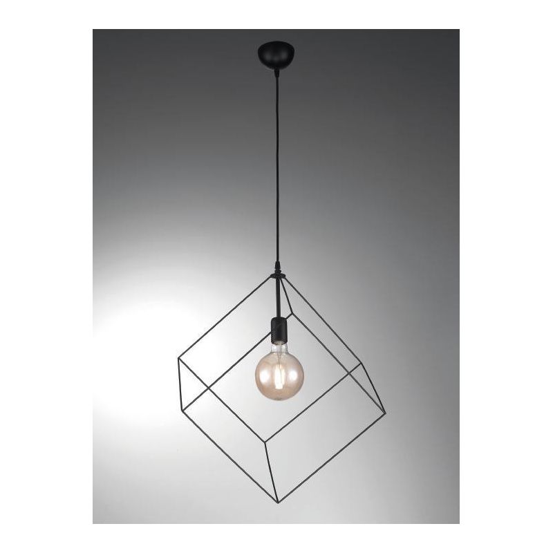 MILANO SOSPENSIONE VINTAGE CON STRUTTURA QUADRATA APERTA IN METALLO NERO BIANCO O CORTEN CRISTALENSI LUX - Cristalensi Shop Onli