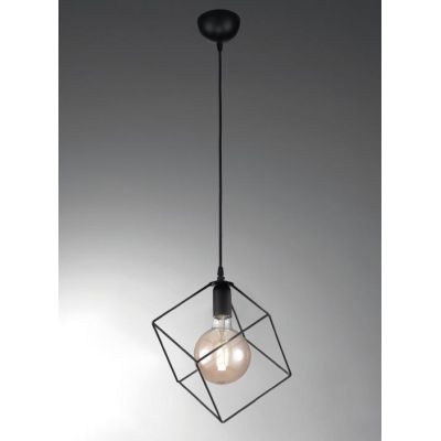 MILANO PICCOLA SOSPENSIONE VINTAGE CON STRUTTURA QUADRATA APERTA IN METALLO NERO BIANCO O CORTEN CRISTALENSI LUX - Cristalensi S