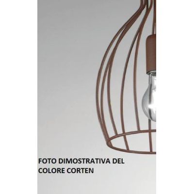 MILANO PICCOLA SOSPENSIONE VINTAGE CON STRUTTURA QUADRATA APERTA IN METALLO NERO BIANCO O CORTEN CRISTALENSI LUX - Cristalensi S