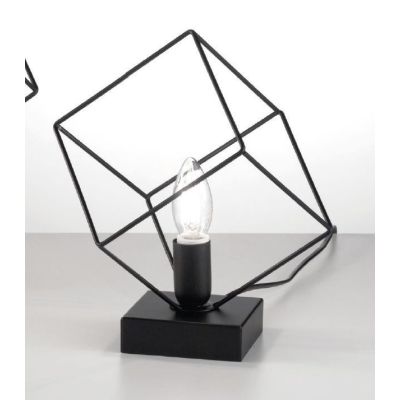 MILANO PICCOLA LAMPADA DA TAVOLO STILE VINTAGE APERTA IN METALLO NERO BIANCO O CORTEN CRISTALENSI LUX - Cristalensi Shop Online