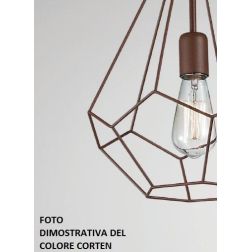 CUBO PLAFONIERA 3 LUCI CON STRUTTURA APERTA STILE VINTAGE METALLO NERO BIANCO O CORTEN CRISTALENSI LUX - Cristalensi Shop Online 2